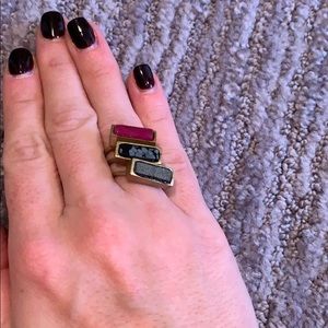 3 color block rings